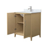 Custom image for White Oak with Brushed Nickel Trim / White Carrara Marble / No Mirror