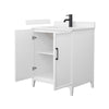 Custom image for White with Matte Black Trim / Carrara Cultured Marble / No Mirror