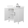Custom image for White with Matte Black Trim / Carrara Cultured Marble / No Mirror