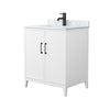 Custom image for White with Matte Black Trim / White Carrara Marble / No Mirror