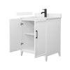 Custom image for White with Matte Black Trim / White Cultured Marble / No Mirror