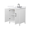Custom image for White with Matte Black Trim / White Cultured Marble / No Mirror