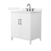 Custom image for White with Matte Black Trim / White Cultured Marble / No Mirror