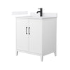 Custom image for White with Matte Black Trim / White Quartz / No Mirror