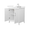 Custom image for White with Brushed Nickel Trim / Carrara Cultured Marble / No Mirror