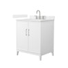 Custom image for White with Brushed Nickel Trim / Carrara Cultured Marble / No Mirror