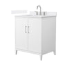 Custom image for White with Brushed Nickel Trim / White Cultured Marble / No Mirror
