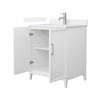 Custom image for White with Brushed Nickel Trim / White Quartz / No Mirror