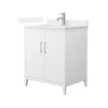 Custom image for White with Brushed Nickel Trim / White Quartz / No Mirror