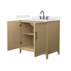 Custom image for White Oak with Matte Black Trim / Carrara Cultured Marble / No Mirror