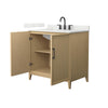 Custom image for White Oak with Matte Black Trim / Giotto Quartz / No Mirror