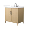 Custom image for White Oak with Matte Black Trim / White Cultured Marble / No Mirror