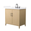 Custom image for White Oak with Matte Black Trim / White Quartz / No Mirror