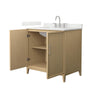 Custom image for White Oak with Brushed Nickel Trim / Giotto Quartz / No Mirror