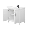 Custom image for White with Matte Black Trim / Carrara Cultured Marble / No Mirror