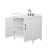 Custom image for White with Matte Black Trim / Carrara Cultured Marble / No Mirror