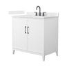 Custom image for White with Matte Black Trim / Carrara Cultured Marble / No Mirror