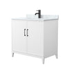 Custom image for White with Matte Black Trim / White Carrara Marble / No Mirror