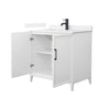 Custom image for White with Matte Black Trim / White Cultured Marble / No Mirror