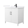 Custom image for White with Matte Black Trim / White Cultured Marble / No Mirror