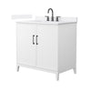 Custom image for White with Matte Black Trim / White Cultured Marble / No Mirror