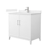 Custom image for White with Brushed Nickel Trim / Carrara Cultured Marble / No Mirror