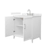 Custom image for White with Brushed Nickel Trim / Carrara Cultured Marble / No Mirror