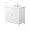 Custom image for White with Brushed Nickel Trim / White Cultured Marble / No Mirror