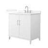 Custom image for White with Brushed Nickel Trim / White Quartz / No Mirror