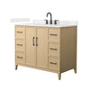 Custom image for White Oak with Matte Black Trim / Carrara Cultured Marble / No Mirror