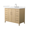 Custom image for White Oak with Brushed Nickel Trim / Carrara Cultured Marble / No Mirror