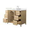 Custom image for White Oak with Brushed Nickel Trim / Giotto Quartz / No Mirror
