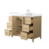 Custom image for White Oak with Brushed Nickel Trim / White Quartz / No Mirror