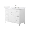 Custom image for White with Brushed Nickel Trim / White Quartz / No Mirror
