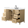 Custom image for White Oak with Matte Black Trim / Carrara Cultured Marble / No Mirror