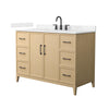 Custom image for White Oak with Matte Black Trim / Carrara Cultured Marble / No Mirror