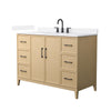 Custom image for White Oak with Matte Black Trim / White Quartz / No Mirror