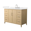 Custom image for White Oak with Brushed Nickel Trim / Carrara Cultured Marble / No Mirror