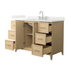 Custom image for White Oak with Brushed Nickel Trim / Giotto Quartz / No Mirror