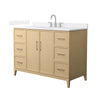 Custom image for White Oak with Brushed Nickel Trim / White Cultured Marble / No Mirror