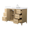 Custom image for White Oak with Brushed Nickel Trim / White Quartz / No Mirror