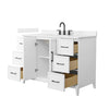 Custom image for White with Matte Black Trim / Carrara Cultured Marble / No Mirror