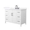 Custom image for White with Matte Black Trim / White Cultured Marble / No Mirror