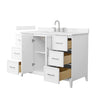 Custom image for White with Brushed Nickel Trim / Carrara Cultured Marble / No Mirror