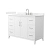 Custom image for White with Brushed Nickel Trim / Carrara Cultured Marble / No Mirror