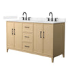 Custom image for White Oak with Matte Black Trim / Carrara Cultured Marble / No Mirror