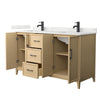Custom image for White Oak with Matte Black Trim / Giotto Quartz / No Mirror