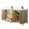 Custom image for White Oak with Matte Black Trim / White Quartz / No Mirror