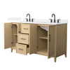 Custom image for White Oak with Matte Black Trim / White Quartz / No Mirror