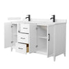 Custom image for White with Matte Black Trim / Carrara Cultured Marble / No Mirror